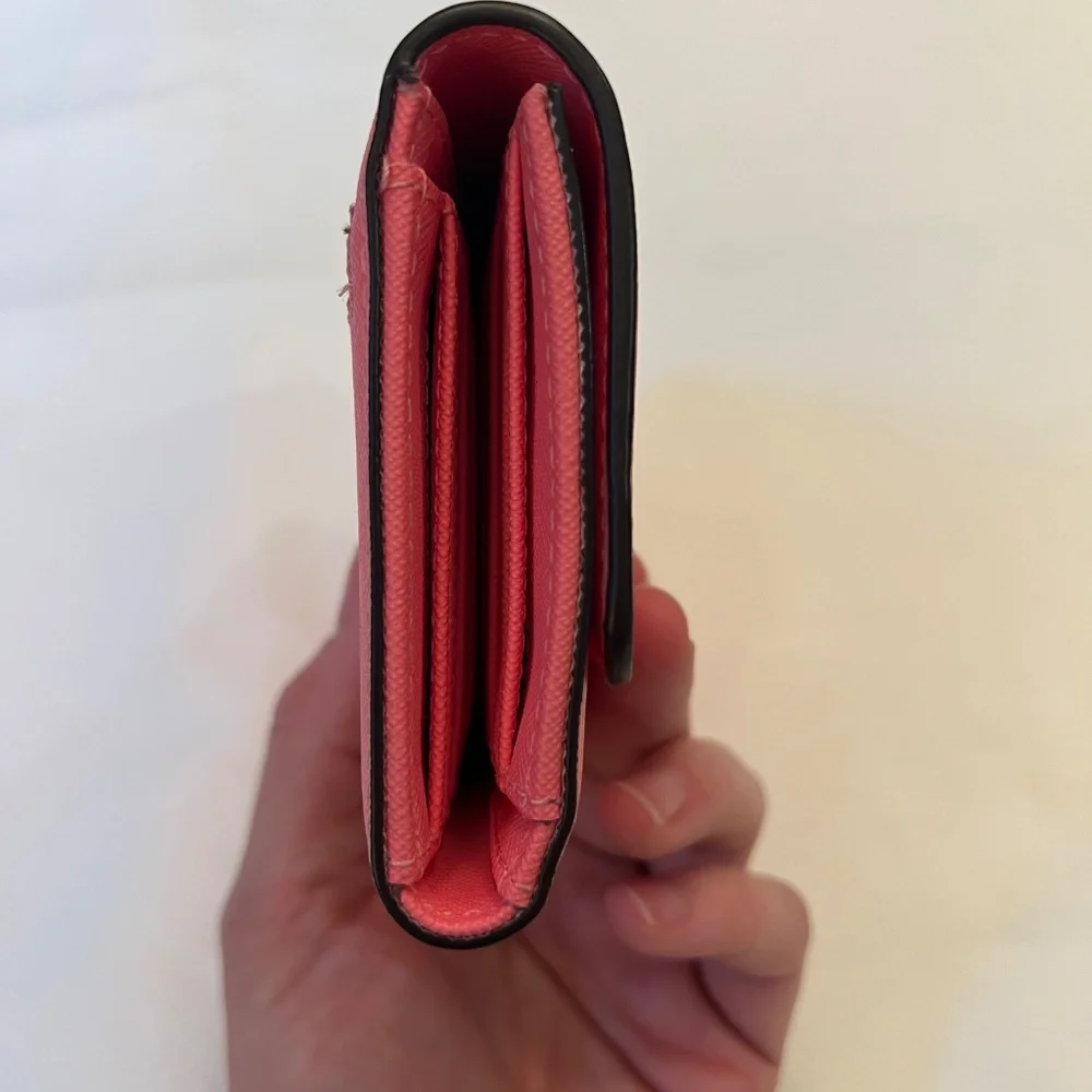 Michael Kors Jet Set Travel Large Trifold Wallet Grapefruit Pink - Picture 5 of 16